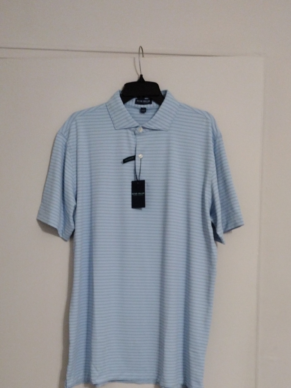 Peter Millar Light Blue Striped Polo